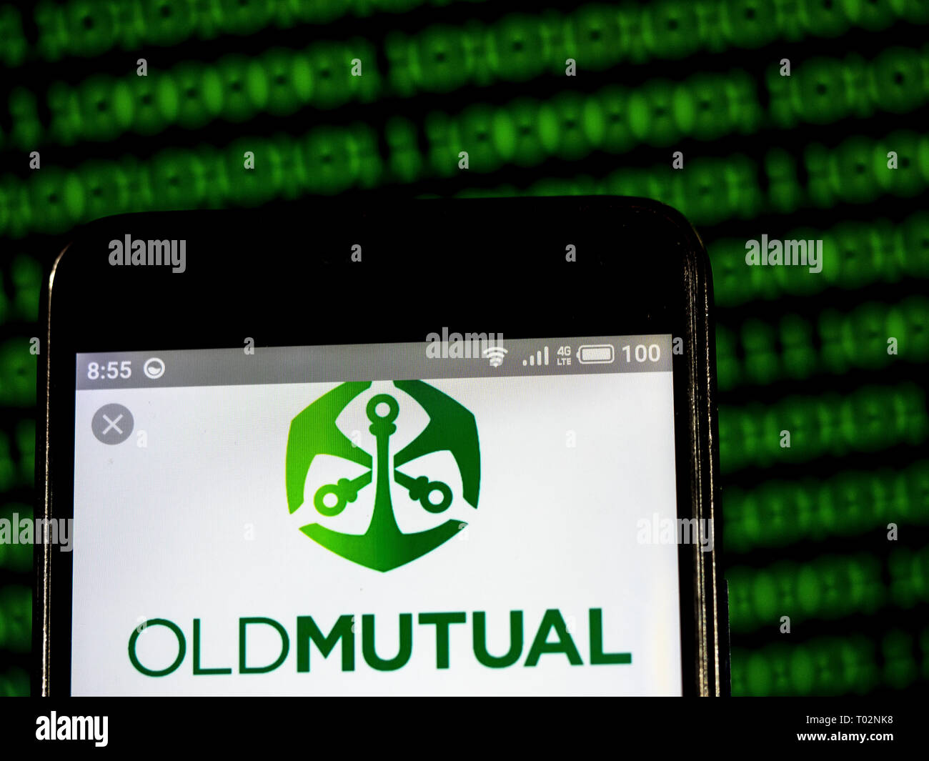L'Ucraina. 16 Mar, 2019. Old Mutual Gruppo limitato visto il logo visualizzato su un telefono intelligente. Credito: Igor Golovniov SOPA/images/ZUMA filo/Alamy Live News Foto Stock