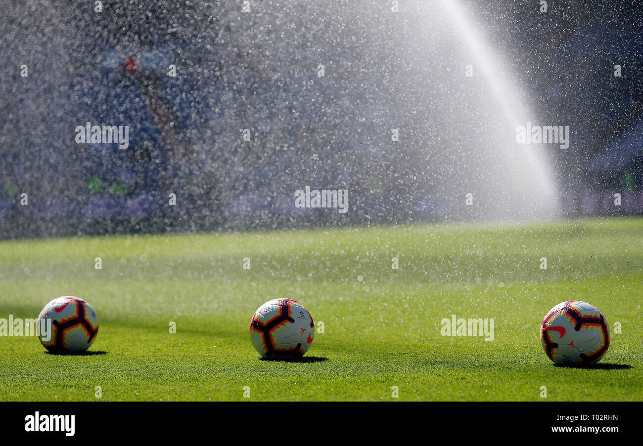 Madrid, Spagna. 16 marzo 2019. La Palla ufficiale del match visto prima la spagnola La Liga match round 28 tra il Real Madrid e RC Celta Vigo al Santiago Bernabeu Stadium in Madrid. ( Il punteggio finale; Real Madrid 2:0 Celta Vigo) Credito: SOPA Immagini limitata/Alamy Live News Foto Stock