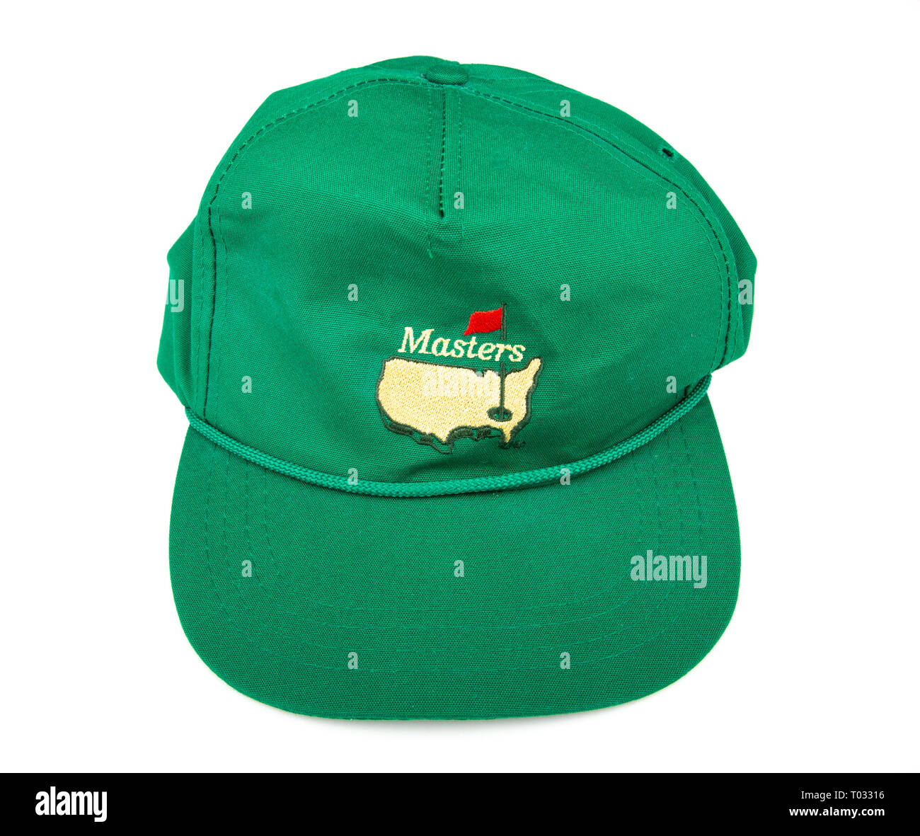 ATLANTA, GEORGIA - Marzo 2, 2017: un cappello verde da maestri torneo di golf di Augusta, Georgia Foto Stock