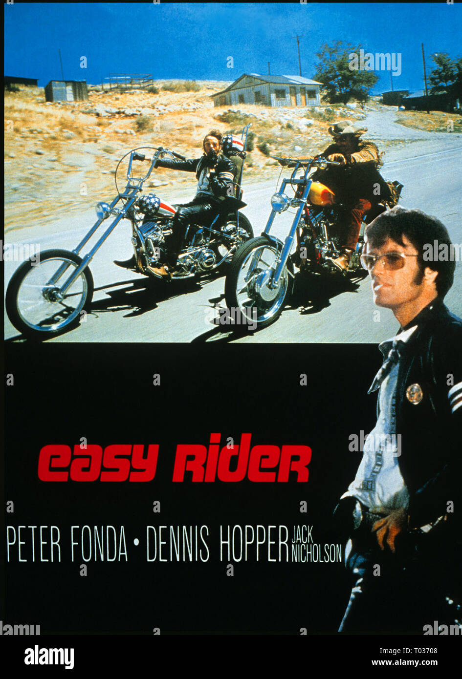 PETER FONDA, Dennis Hopper POSTER, EASY RIDER, 1969 Foto Stock