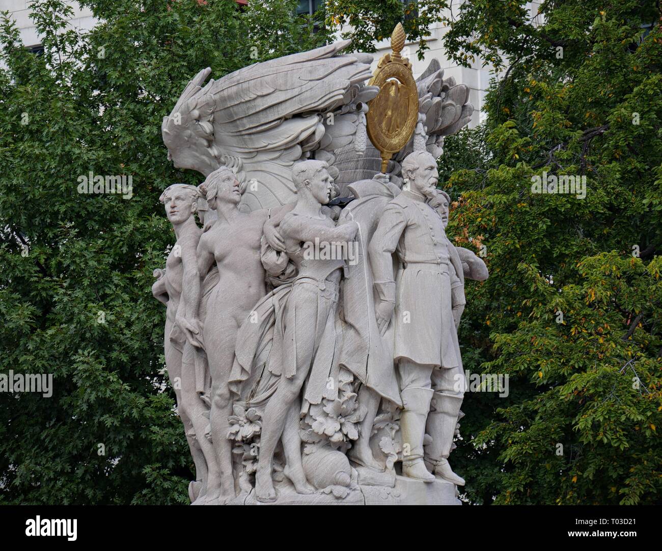 WASHINGTON DISTRICT OF COLUMBIA, USA—2017 SETTEMBRE: Vista laterale della statua di George Gordon Meade Foto Stock