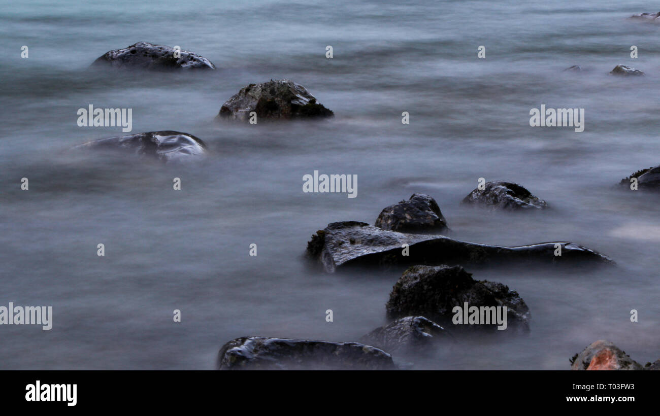 Esposizione a lungo fiume creek fotografie con lunghi tempi di esposizione Foto Stock