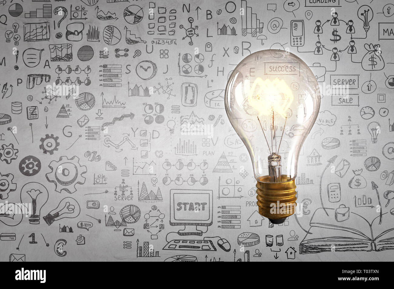 Concetto di pensiero creativo Foto Stock