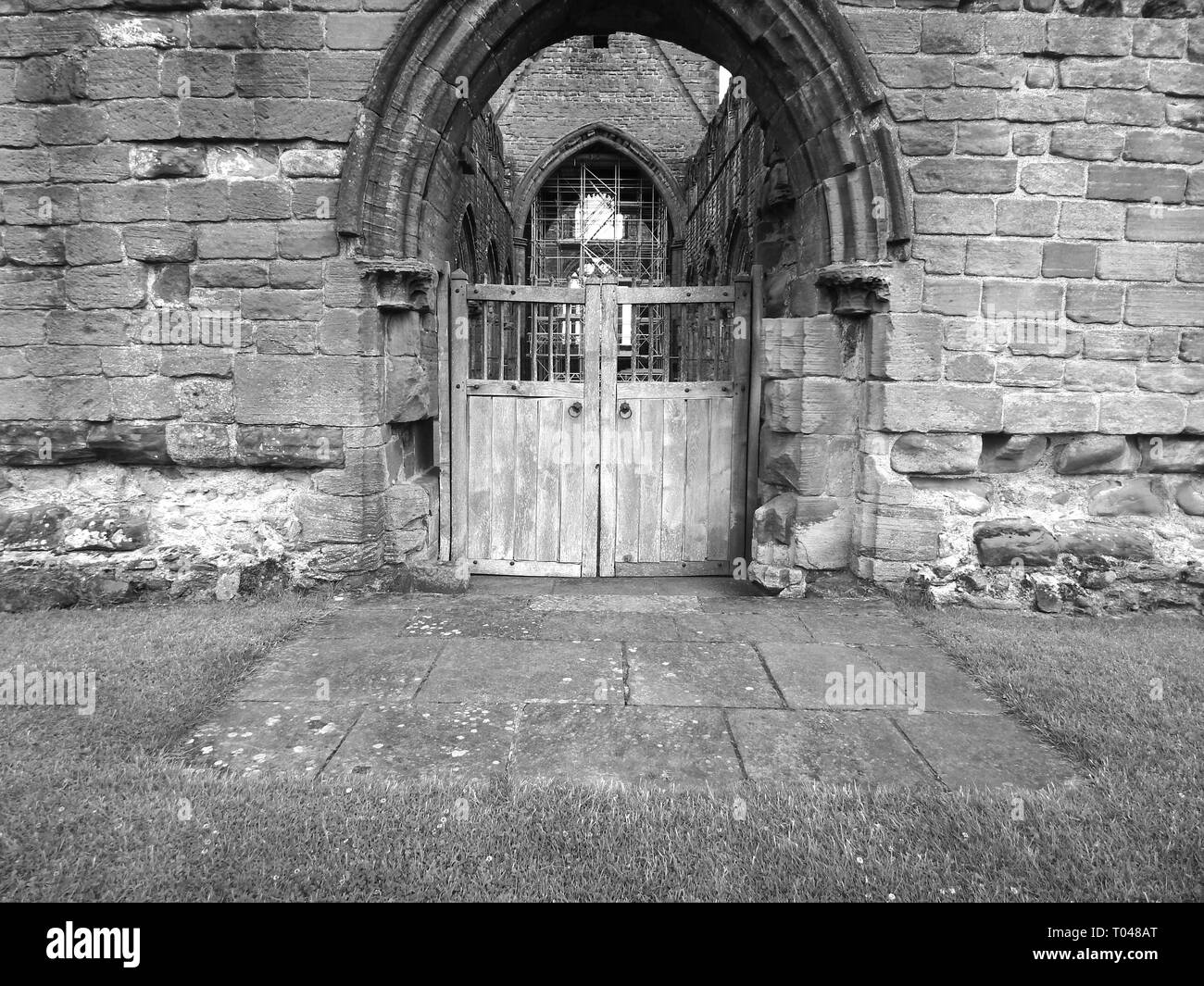 Nero e Bianco a Archway Sweetheart Abbey Foto Stock