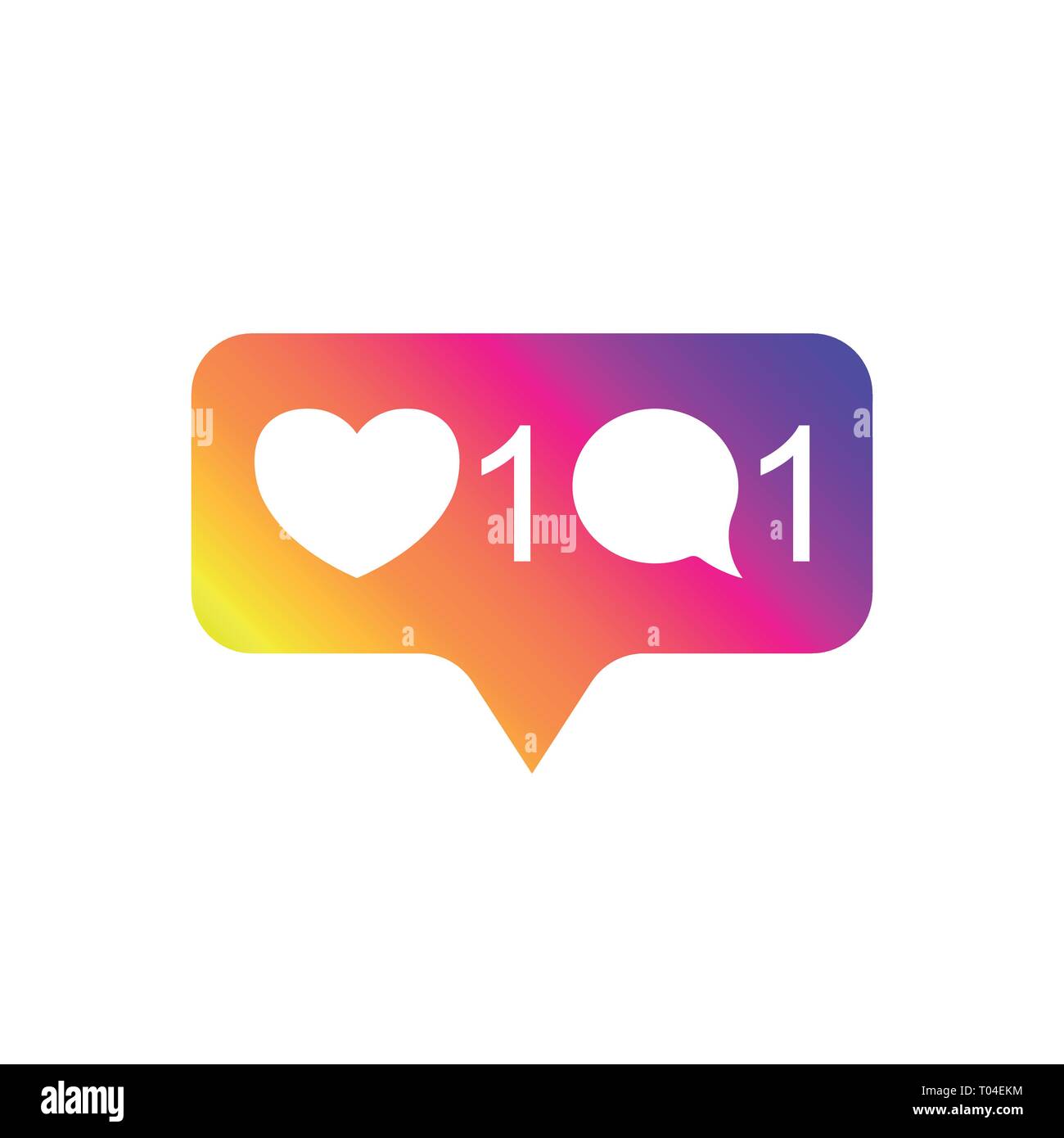 Social media Instagram moderno come 1, commento 1, gradiente di colore. Simili, seguace, pulsante icona, simbolo, ui, app web. Illustrazione Vettoriale. EPS 10. Illustrazione Vettoriale