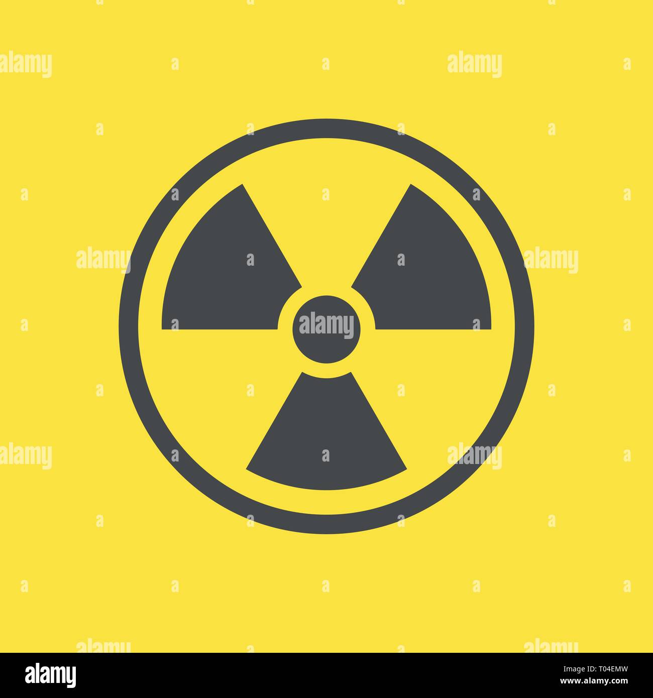 Avvertenza radioattivi cartello giallo. Illustrazione Vettoriale. EPS 10 Illustrazione Vettoriale