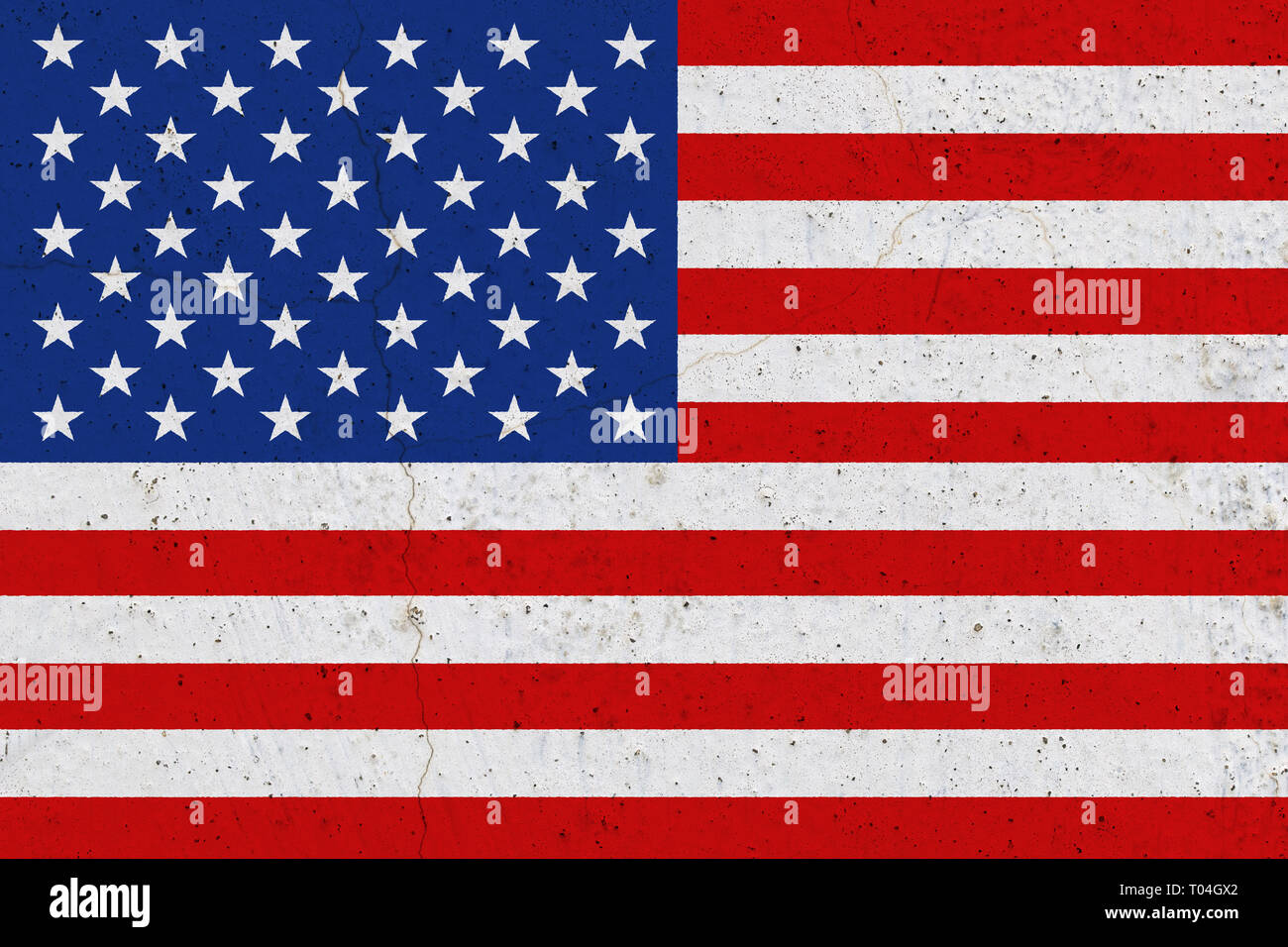 Stati Uniti d'America bandiera sul muro di cemento. Patriottica sfondo grunge. Bandiera nazionale degli Stati Uniti d'America Foto Stock