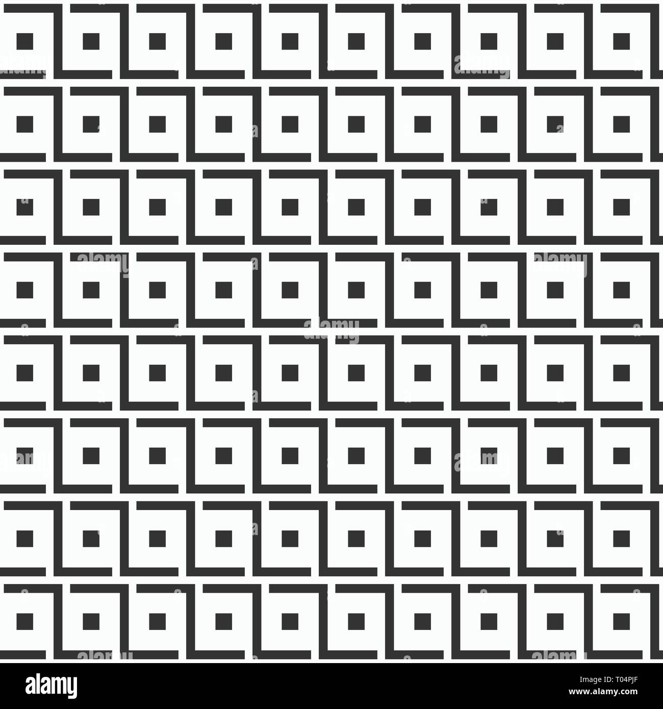 Abstract seamless pattern. Moderna ed elegante struttura. Ripetizione piastrelle geometriche con piazze e in grassetto gli elementi rettangolari. Sfondo del vettore. Illustrazione Vettoriale