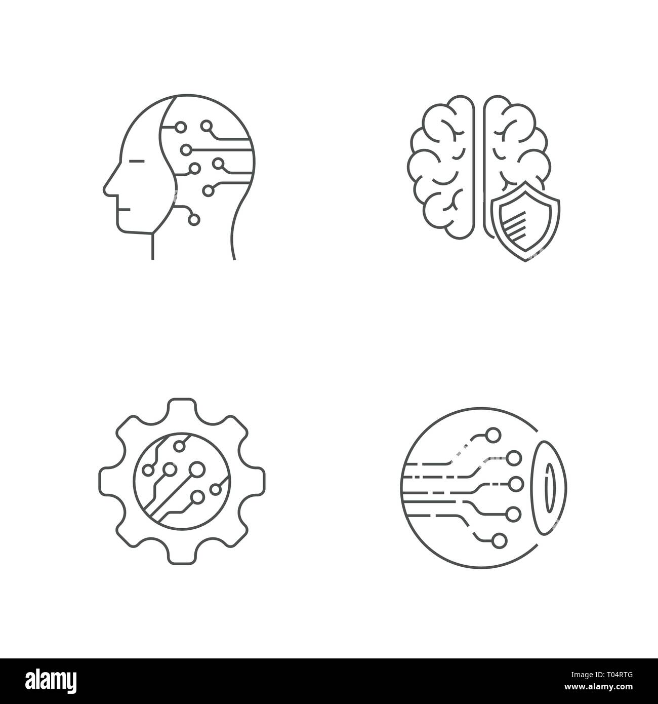 La tecnologia digitale set di icone. Corsa modificabile. EPS 10 Illustrazione Vettoriale