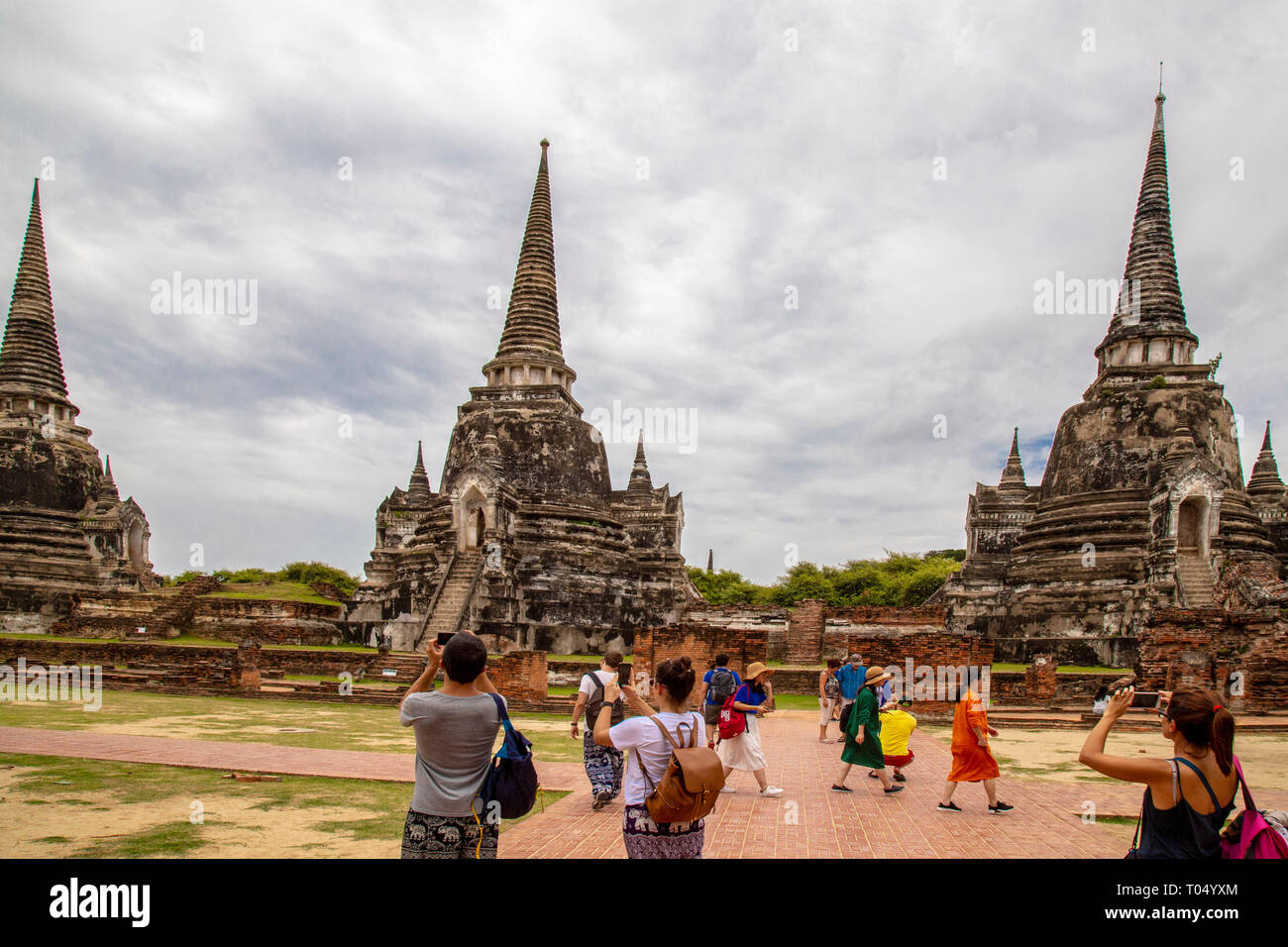Il Wat Phra Sri Sanphet, vecchio tempio buddista, Ayutthaya, sito Patrimonio Mondiale dell'UNESCO, Thailandia, Sud-est asiatico, in Asia Foto Stock