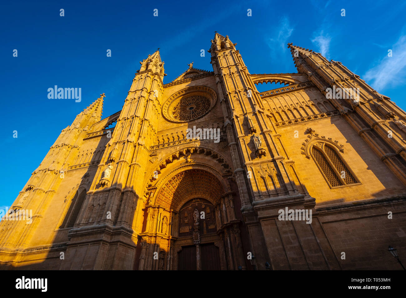 La Seu Cathedral, Palma de Mallorca. Maiorca, isole Baleari, Spagna Europa Foto Stock