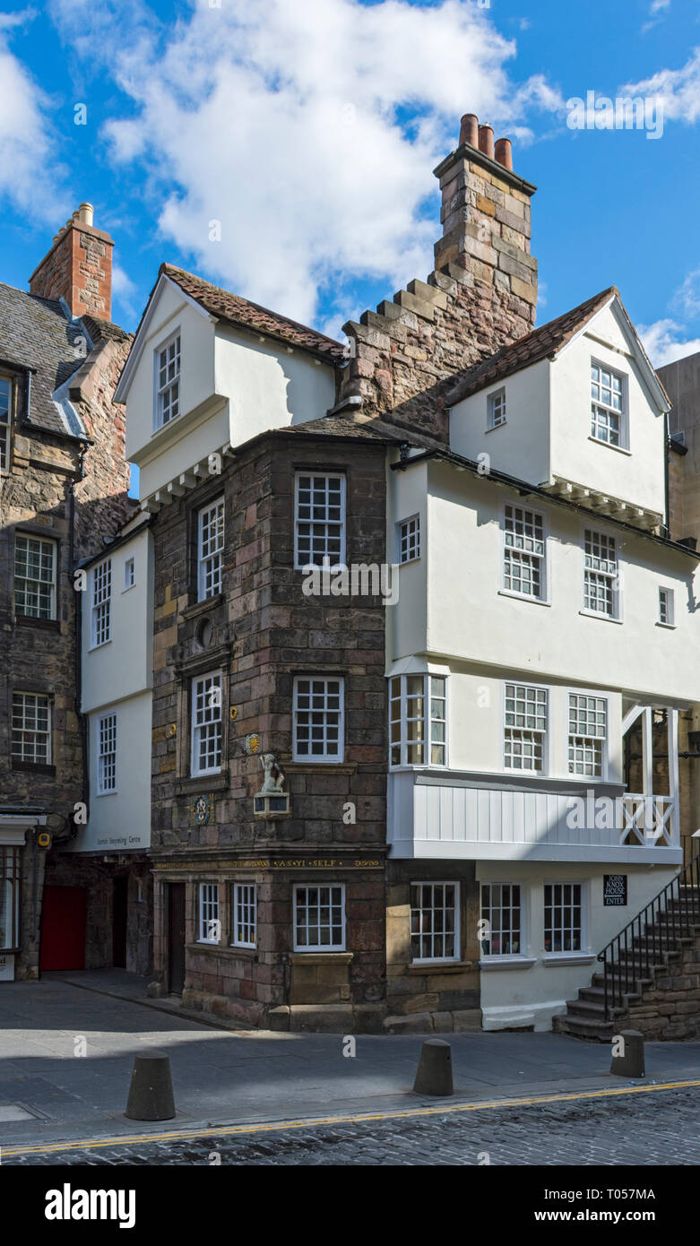 La Casa di John Knox, High Street, Royal Mile di Edimburgo, Scozia, Regno Unito Foto Stock