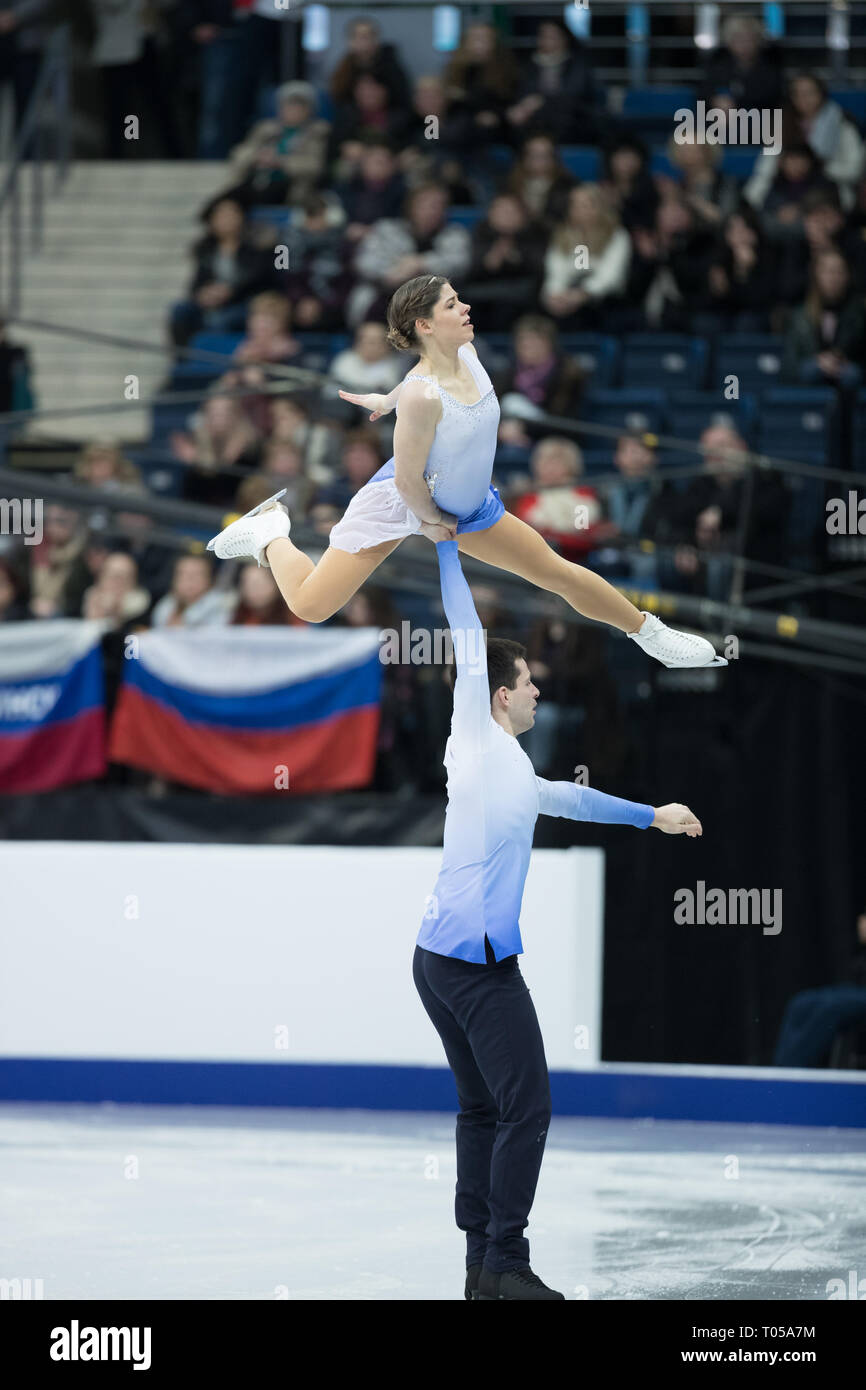 Miriam Ziegler e Severin Kiefer da Austria durante il campionato europeo Foto Stock