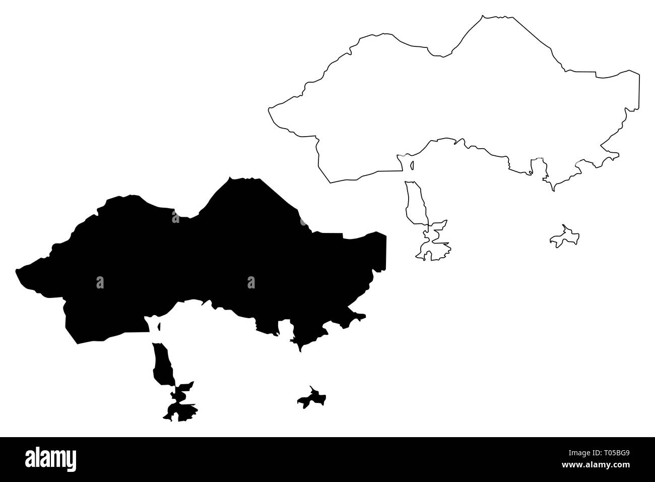 Regione di Fergana (Repubblica di Uzbekistan, regioni di Uzbekistan) mappa illustrazione vettoriale, scribble schizzo Fergana mappa Illustrazione Vettoriale
