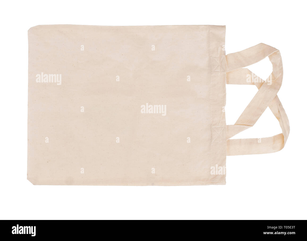 Riutilizzabili, riciclabili tessuto shopping tote bag, isolato su bianco. Per rispettosi dell'ambiente, verde i consumatori. Foto Stock