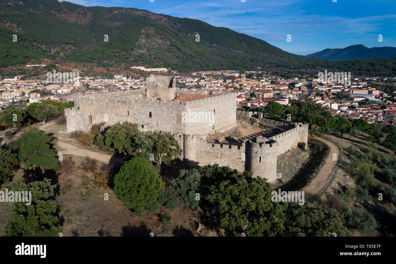 La fotografia aerea Castello di La Adrada dal XVI secolo Foto Stock