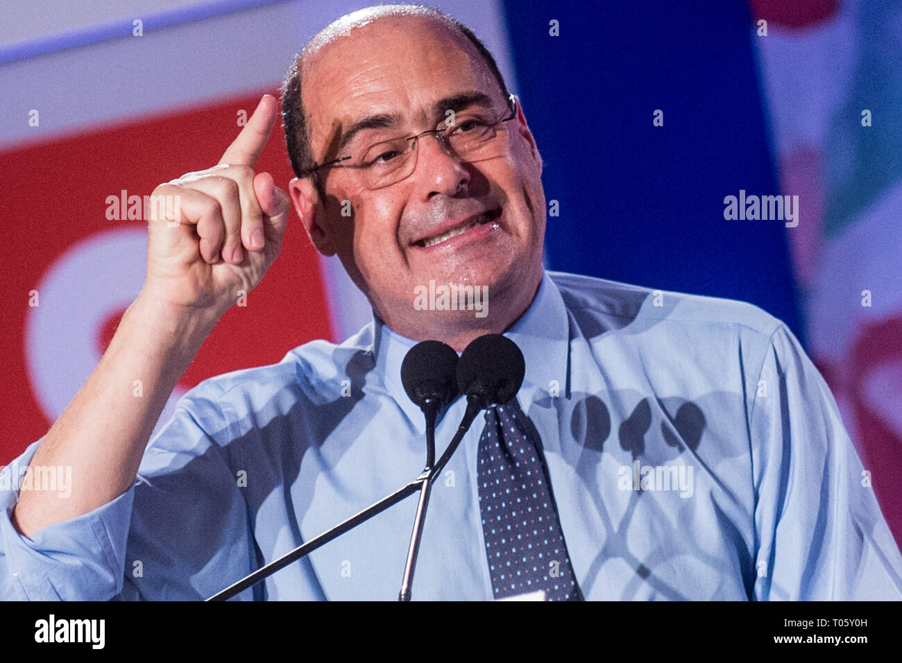 Foto di Valerio Portelli/LaPresse 17-03-2019 Roma, Italia Assemblea Nazionale PD Italiano Nella foto: Nicola Zingaretti Foto Valerio Portelli/LaPresse 17 marzo 2019 Roma, Italia PD Assemblea nazionale della politica nel pic: Nicola Zingaretti Foto Stock