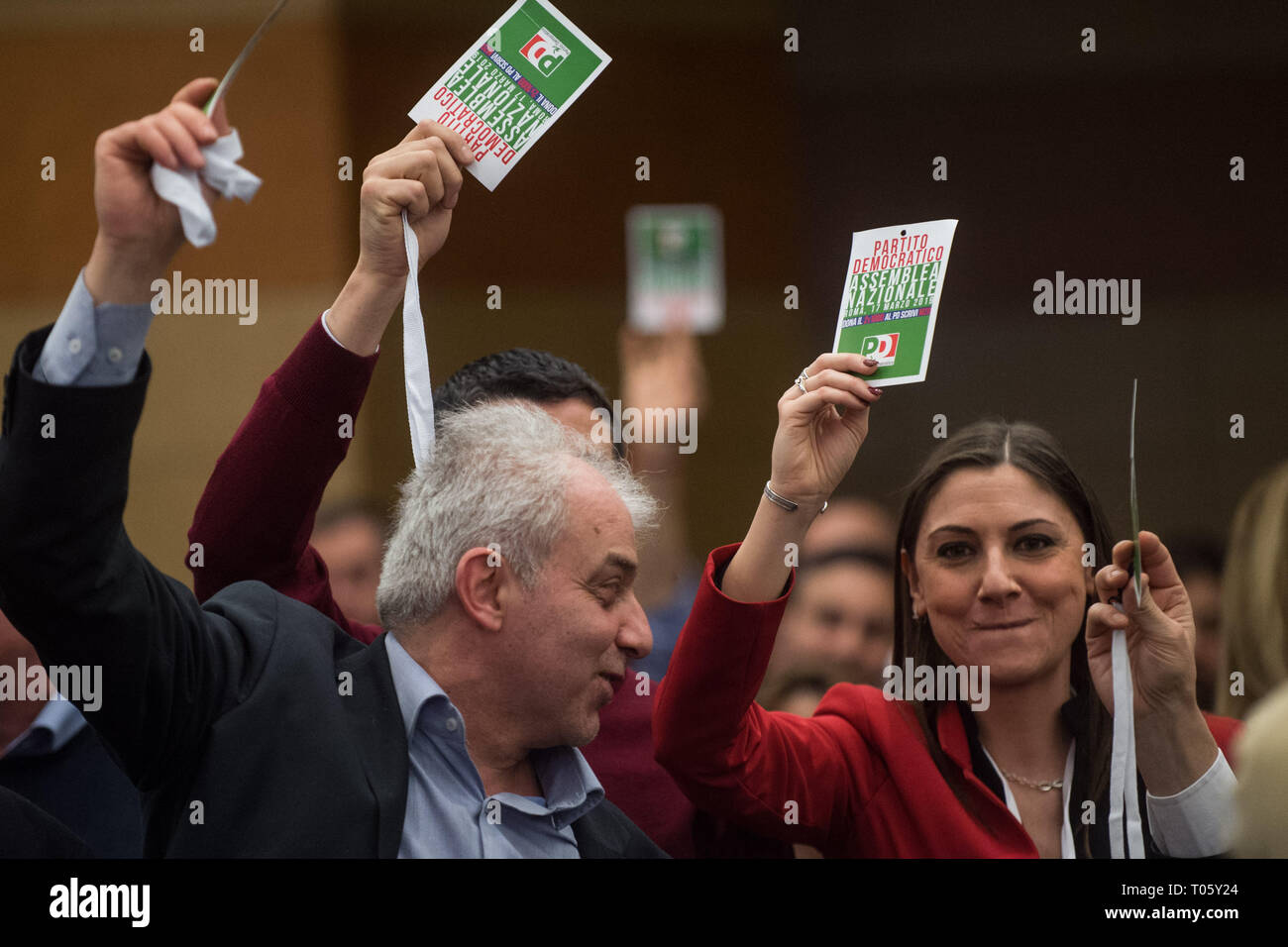 Foto di Valerio Portelli/LaPresse 17-03-2019 Roma, Italia Assemblea Nazionale PD Italiano Nella foto: Anna Ascani Foto Valerio Portelli/LaPresse 17 marzo 2019 Roma, Italia PD Assemblea nazionale della politica nel pic: Anna Ascani Foto Stock