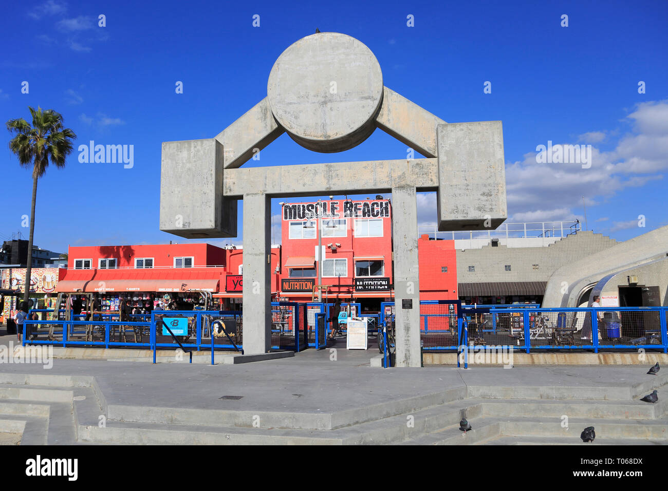 Spiaggia di muscolo palestra, Venice Beach, Los Angeles, California, Stati Uniti d'America Foto Stock