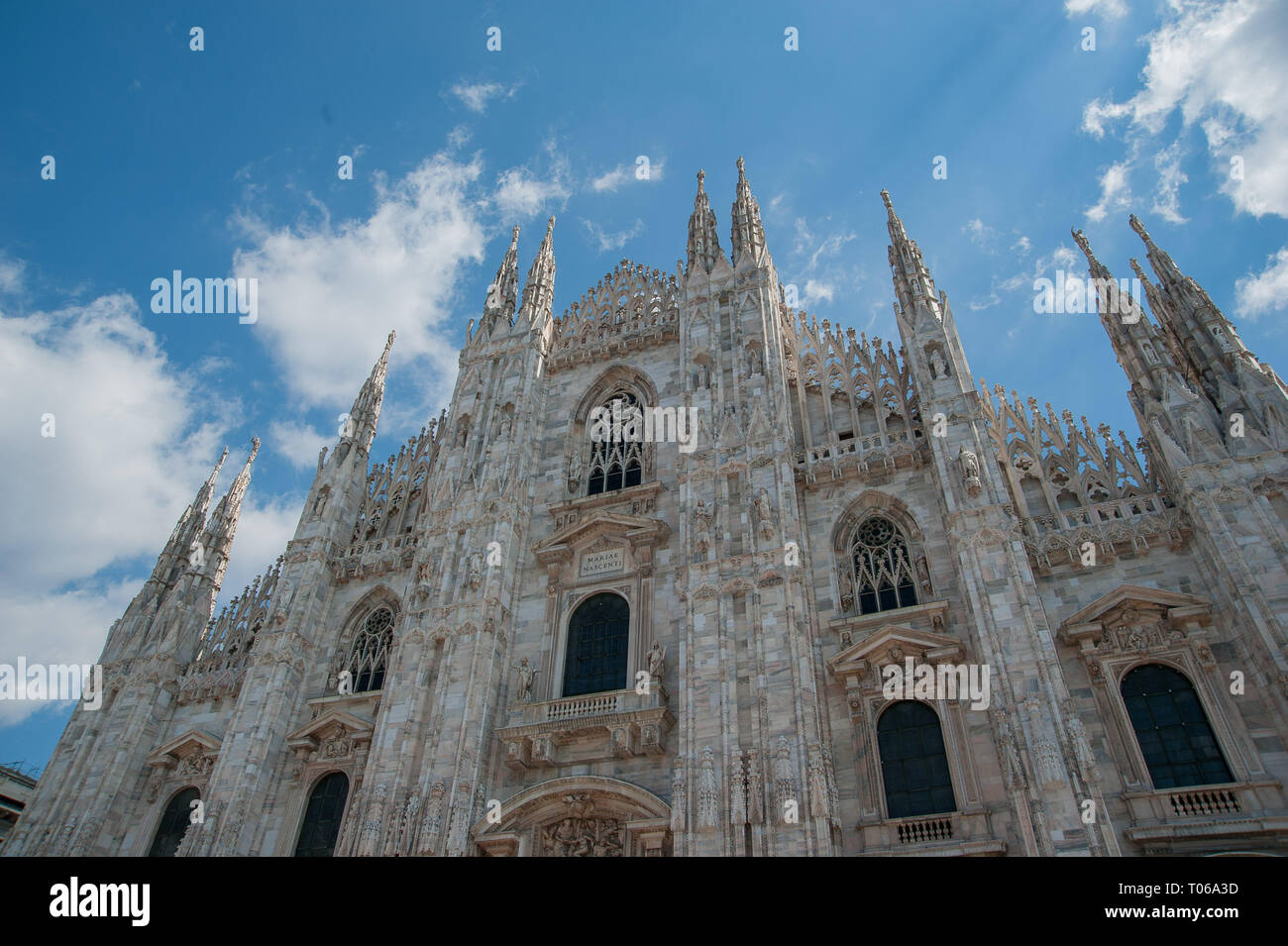 Il spiers del duomo di Milano Foto Stock