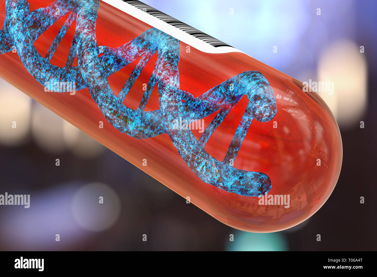 Ricerca di DNA concetto, rendering 3D Foto Stock