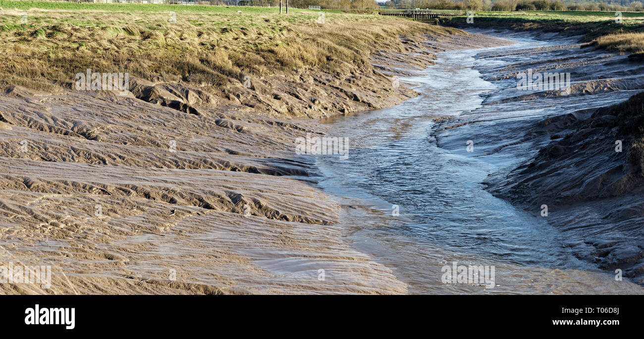 Berkeley pillola tidal creek in Berkeley Vale, Gloucestershire, Regno Unito Foto Stock