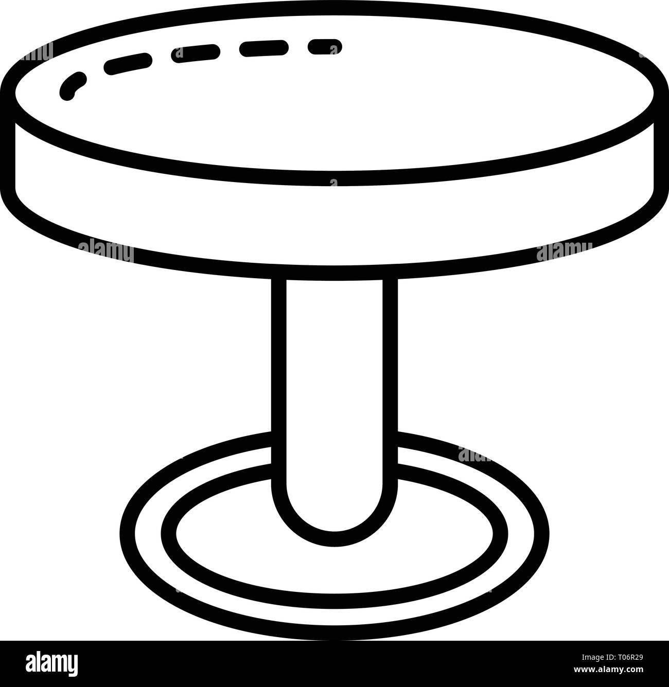 Potters tavolo in legno, l'icona di stile di contorno Illustrazione Vettoriale