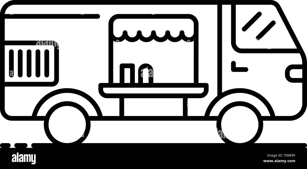 Candy icona veicolo, stile contorno Illustrazione Vettoriale