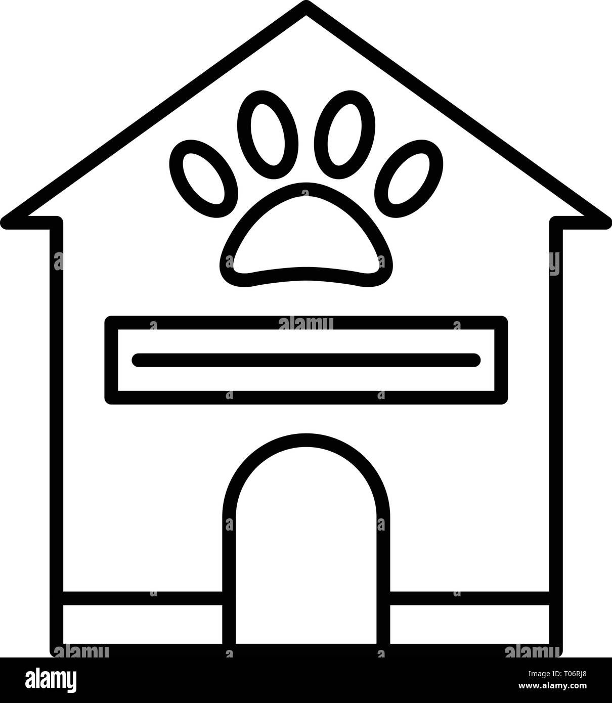 Il Pet icona di casa, stile contorno Illustrazione Vettoriale