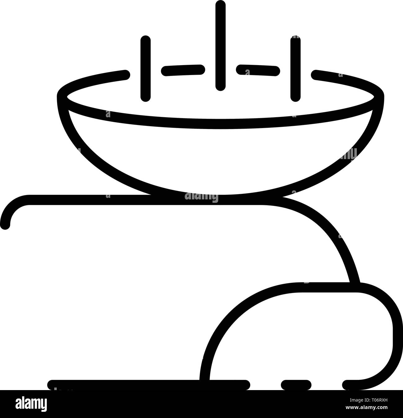 Lente a contatto sull'icona del dito, stile contorno Illustrazione Vettoriale
