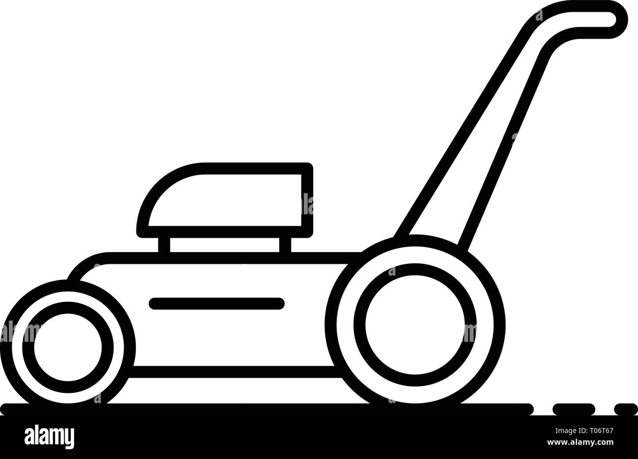 Icona del tosaerba, stile contorno Illustrazione Vettoriale