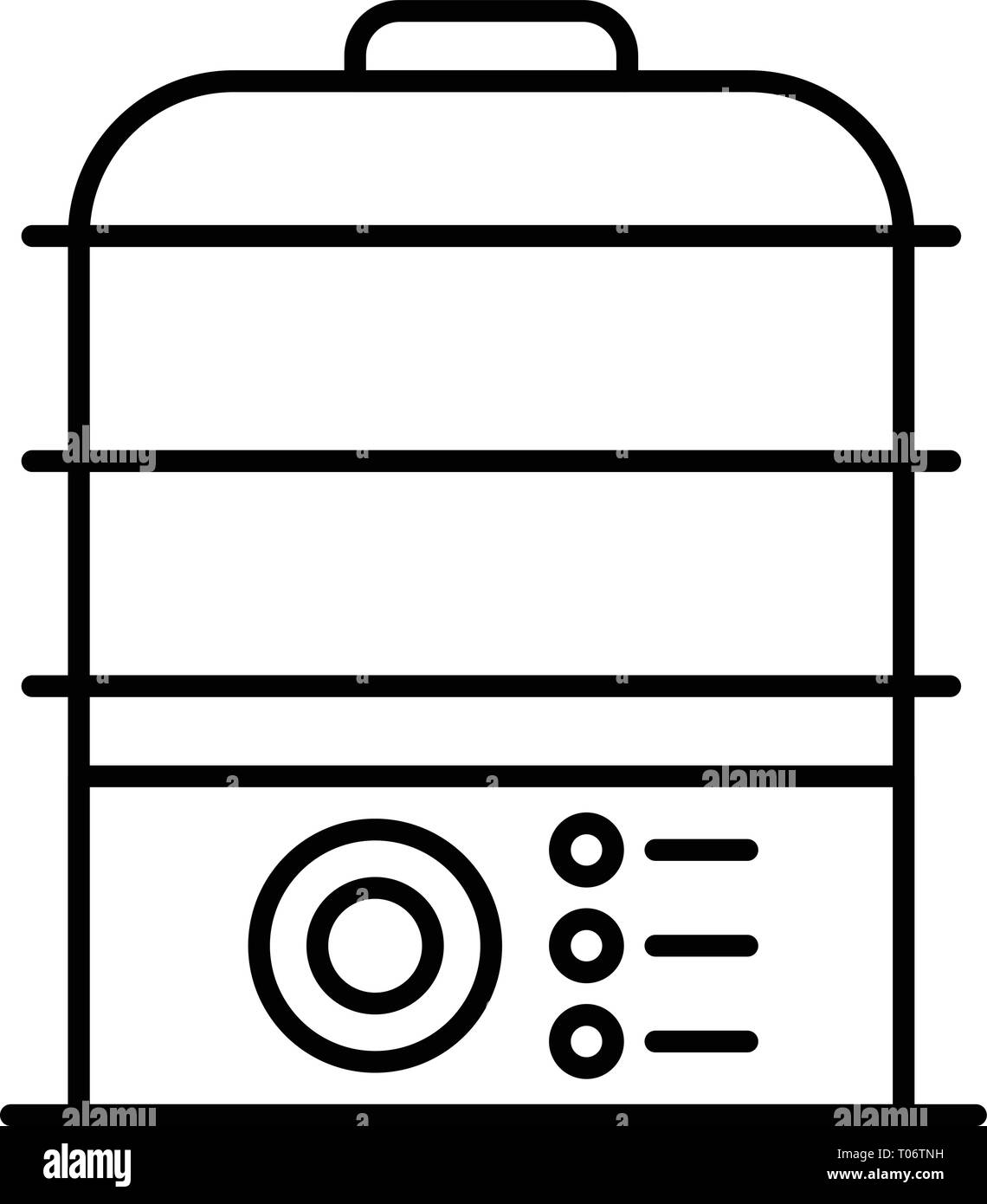 Fornello da cucina, l'icona di stile di contorno Illustrazione Vettoriale