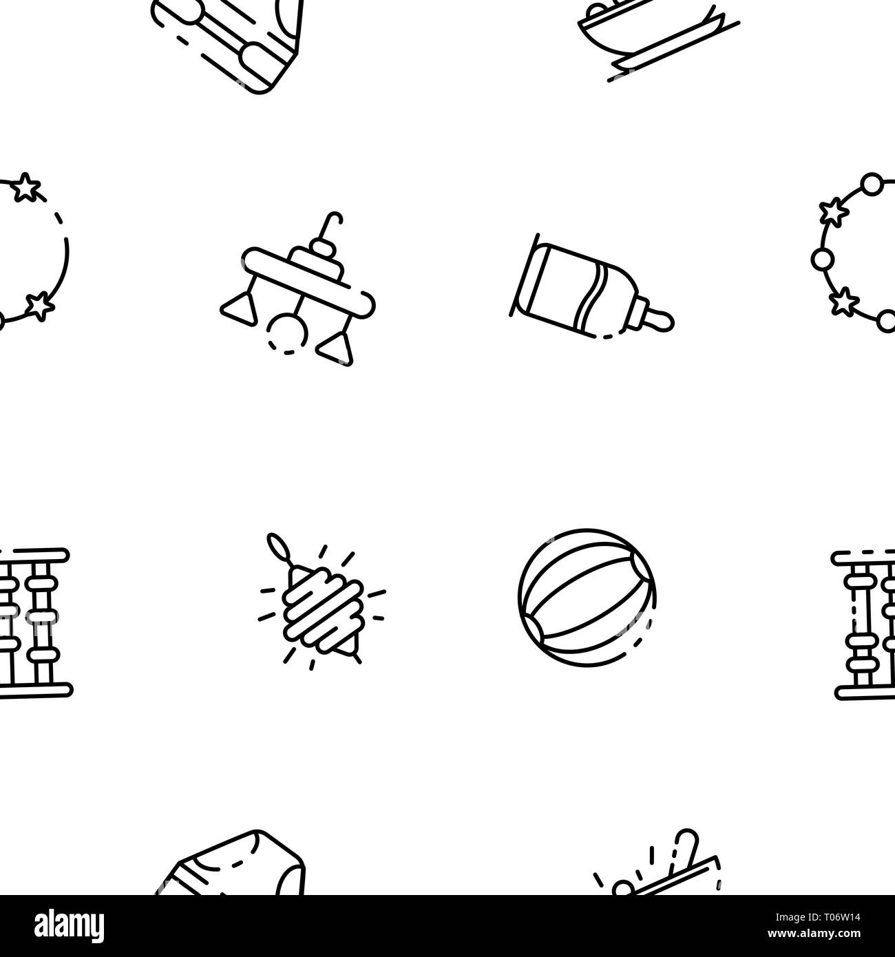 Baby toy icona, stile contorno Illustrazione Vettoriale