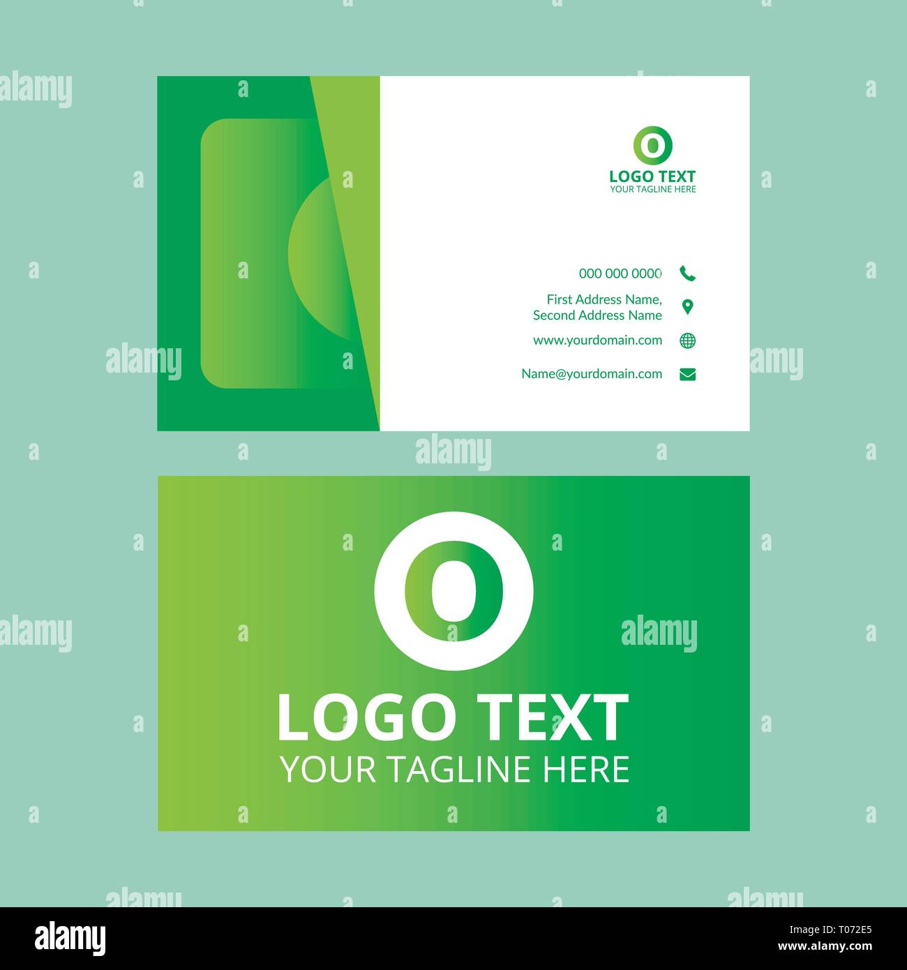 Green Nice Best Business Card Illustrazione Vettoriale