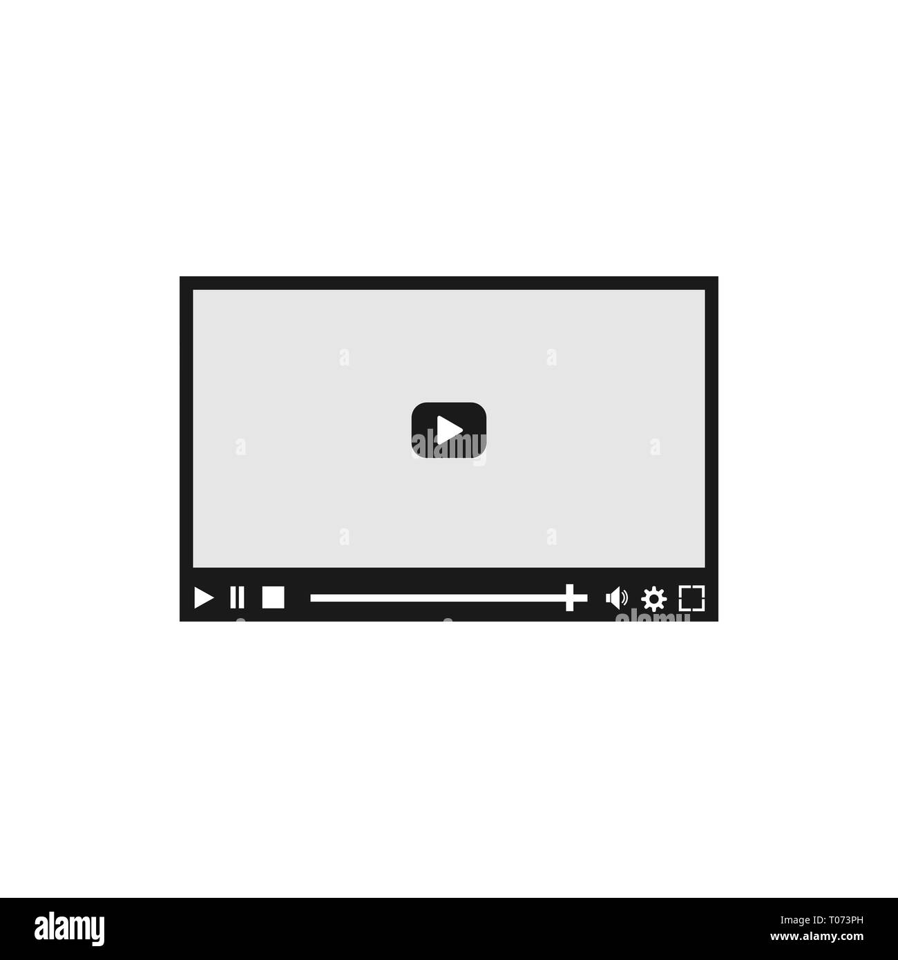 Video Player icona. Illustrazione Vettoriale, design piatto. Illustrazione Vettoriale
