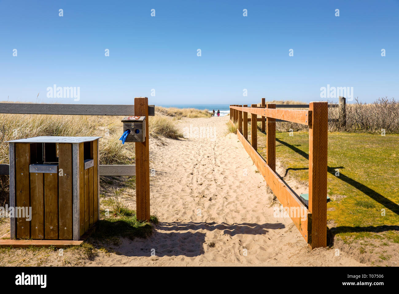 Ingresso per accedere alla spiaggia Spiaggia di Canon Oregon. Foto Stock
