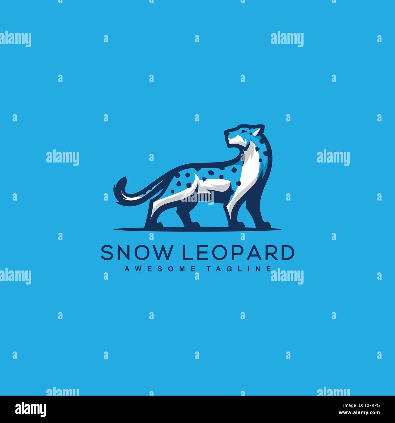 Abstract Snow Leopard Il Concept Design illustrazione template vettoriale. Adatto per industria creativa, Multimedia, intrattenimento, educative, negozio e un Illustrazione Vettoriale
