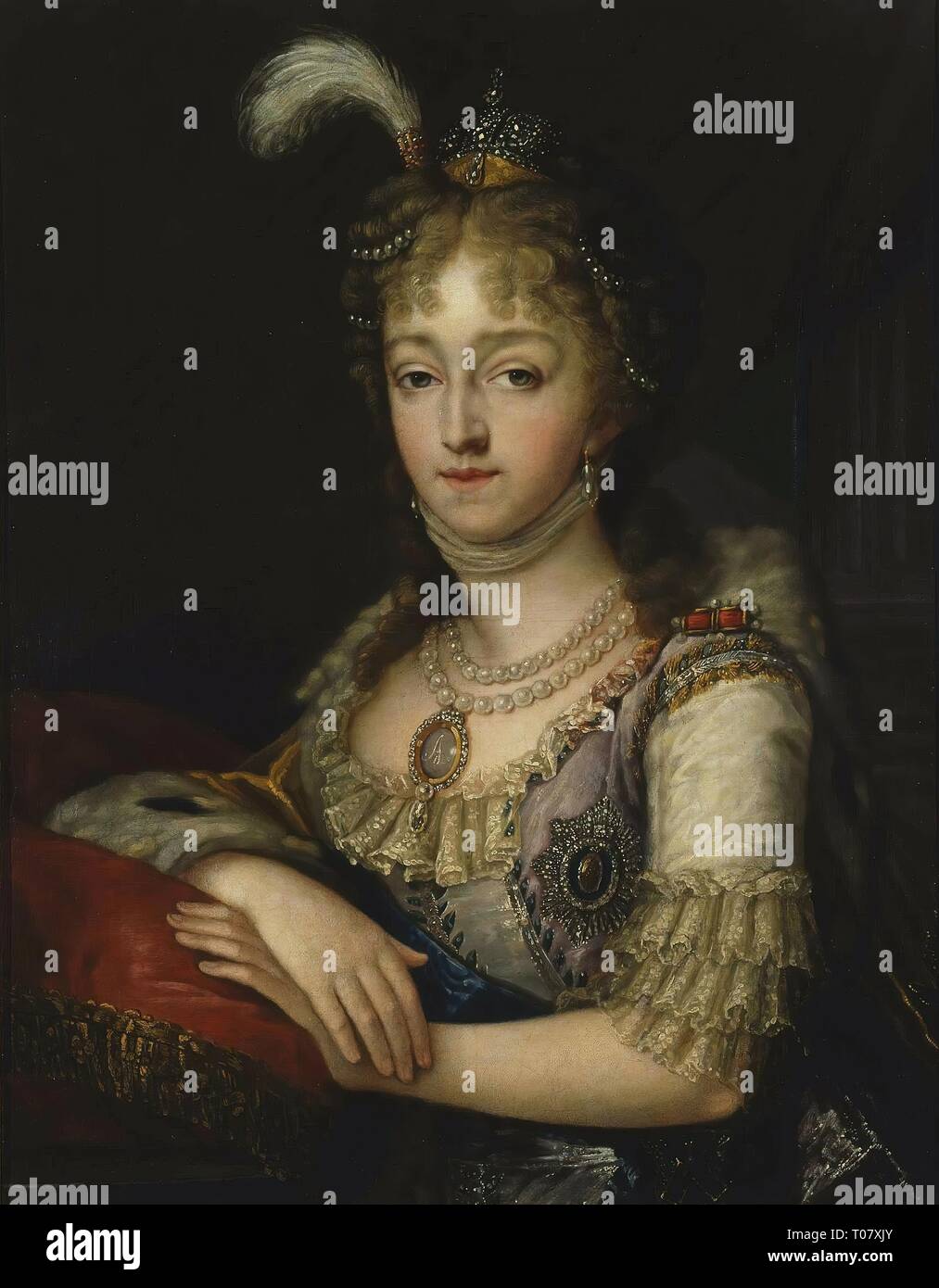 ''Ritratto di imperatrice Elisabetta Alexeyevna''. Russia, 1800s. Dimensioni: 78x60,3 cm. Museo: Membro Hermitage di San Pietroburgo. Autore: Maria Luisa-Elisabeth Vigée-Le Brun (dopo). Anonimo. Foto Stock