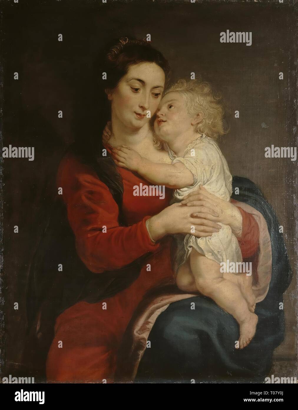 "Madonna e Bambino". Le Fiandre. Dimensioni: 108x84 cm. Museo: Membro Hermitage di San Pietroburgo. Autore: Peter Paul Rubens (Pietro Pauolo) (officina). PETER Paul Rubens. Foto Stock