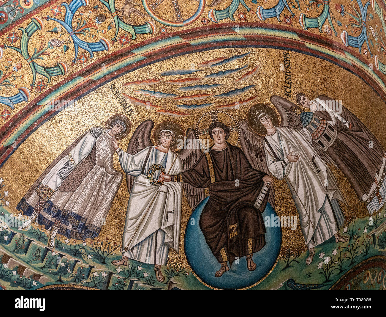 L'Italia, Emilia Romagna, Ravenna, mosaici bizantini della Basilica di San Vitale Foto Stock