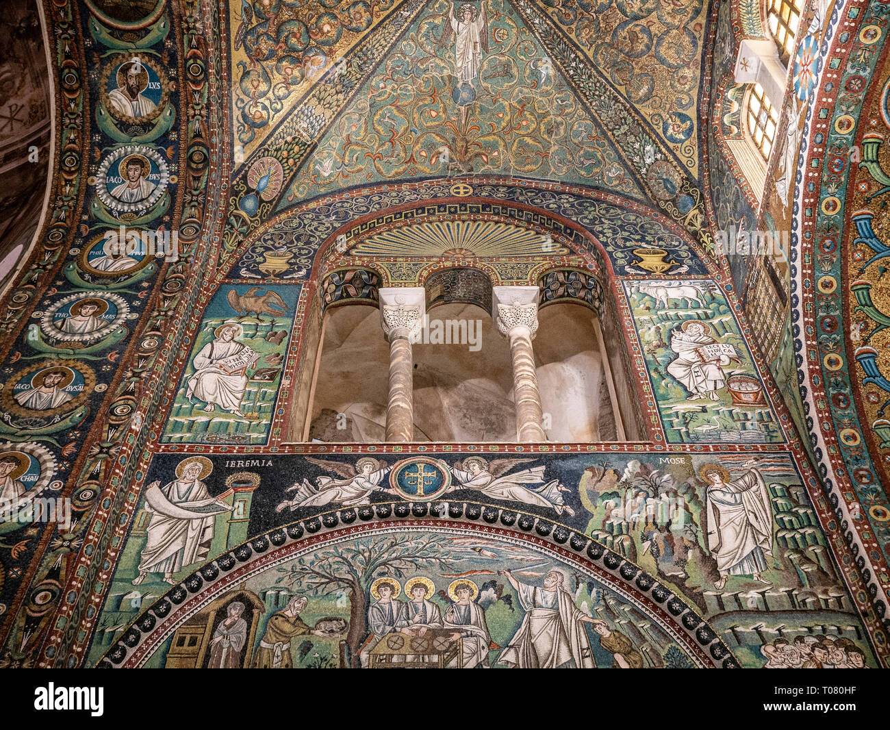 L'Italia, Emilia Romagna, Ravenna, mosaici bizantini della Basilica di San Vitale Foto Stock