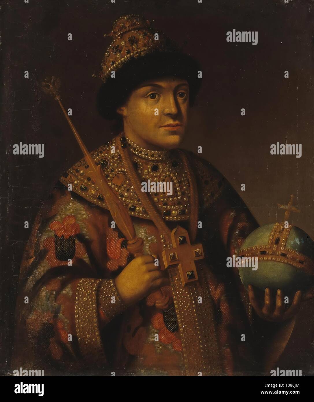 " Ritratto di Fiodor Alexeyevich Romanov'. Russia, prima metà del XIX secolo. Dimensioni: 83x70 cm. Museo: Membro Hermitage di San Pietroburgo. Autore: anonimo artista, prima metà del XIX secolo. Anonimo. Foto Stock