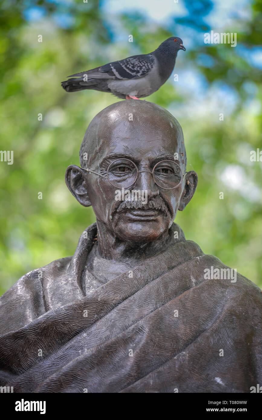 Memorial Mahatma Gandhi, Piazza del Parlamento, Londra, Inghilterra, Grossbritannien Foto Stock