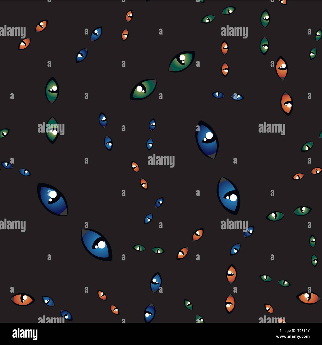 Seamless halloween gatti nella notte la configurazione di sfondo nel vettore 10 eps Illustrazione Vettoriale