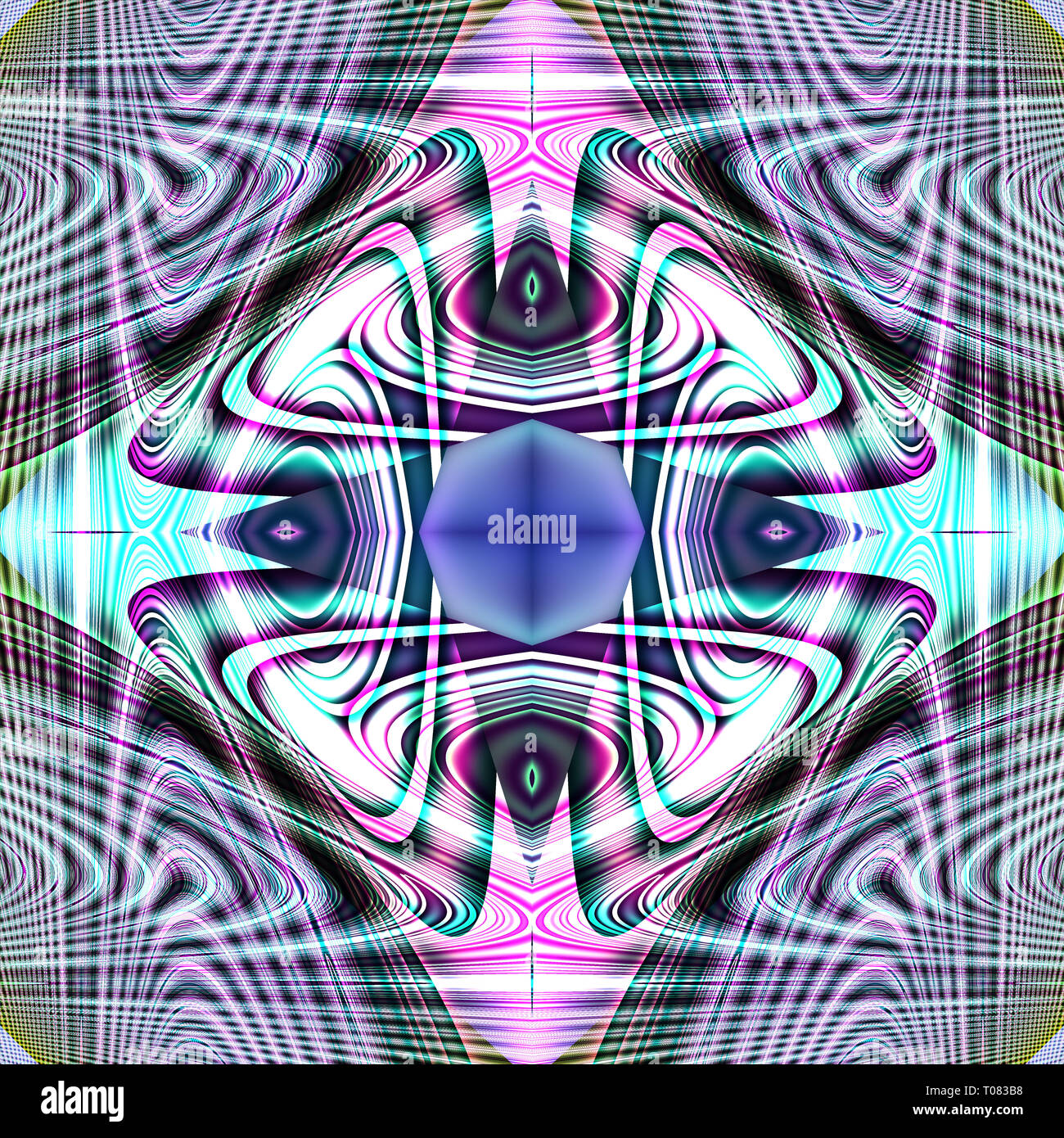 Figura ornamentale di attraversare le linee e le curve, lite rosso o colori tendente al rosso Foto Stock