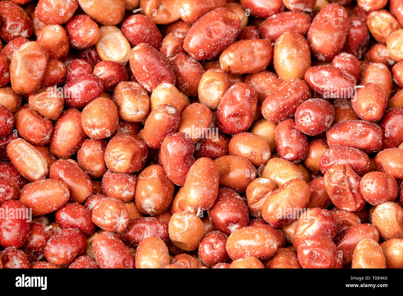 Immagine ravvicinata di un gruppo di frutti Jujube Foto Stock