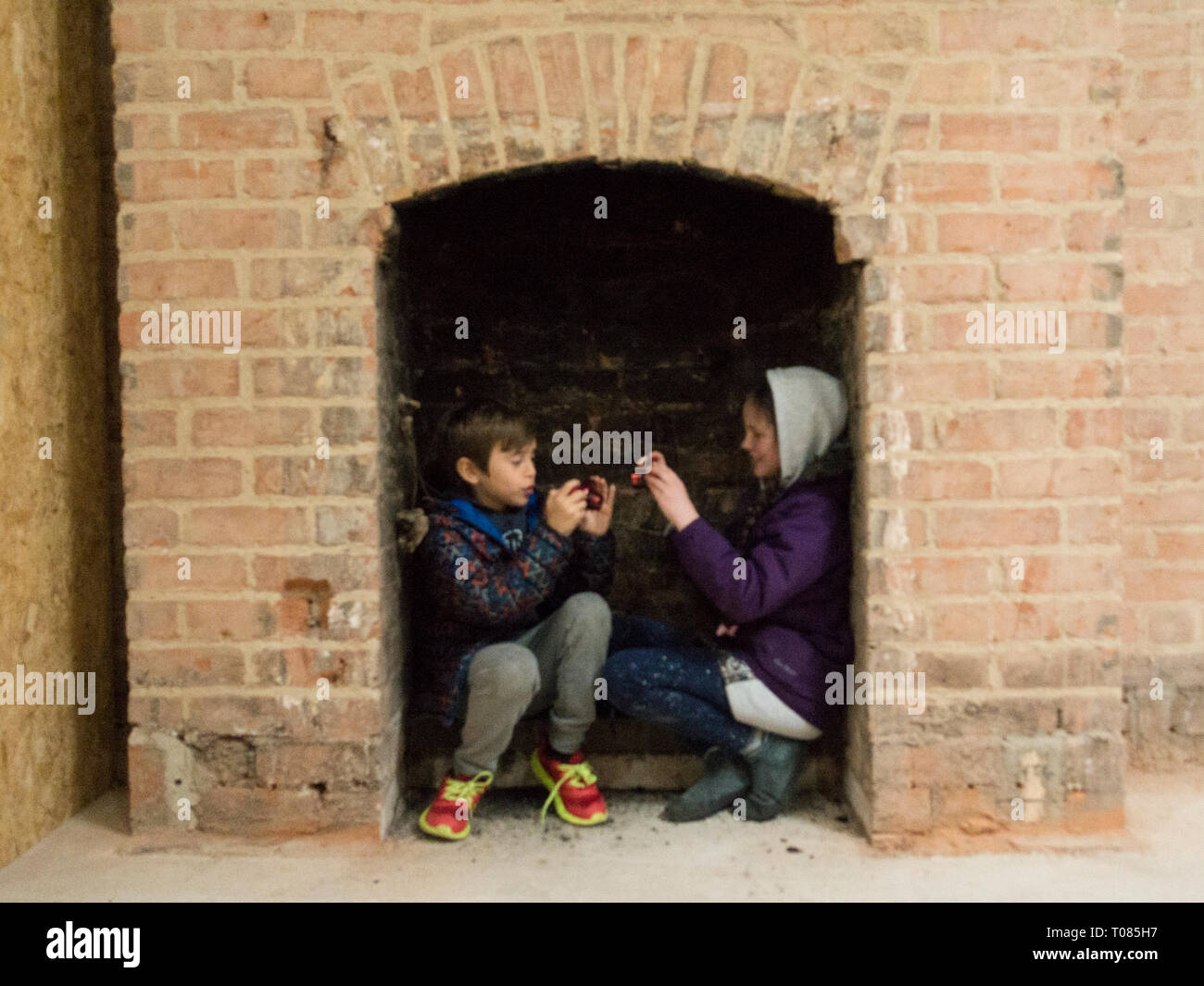 Bambino fotografo Foto Stock