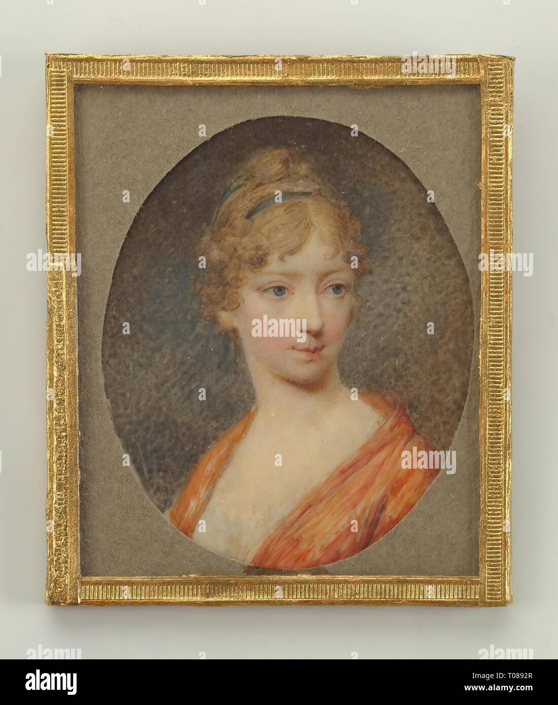 'Miniature' Ritratto di imperatrice Elisabetta Alexeyevna''. Russia, c.1810. Dimensioni: cm 6,3x5,1, telaio: 7,5x6,4 cm. Museo: Membro Hermitage di San Pietroburgo. Autore: anonimo artista, inizi del XIX secolo. Anonimo. Foto Stock