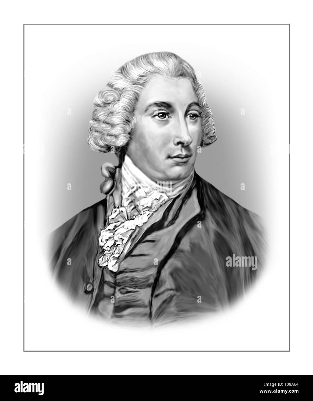 Tobias Smollett 1721-1771 poeta Scozzese autore chirurgo Foto Stock