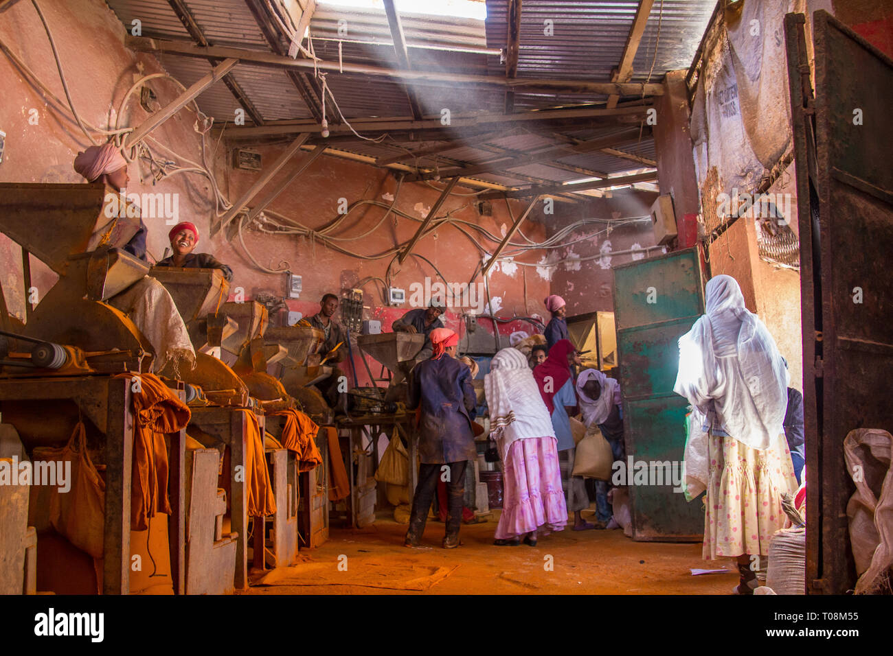 Mercato delle spezie Asmara Medeber, Eritrea, mercato delle spezie Foto Stock